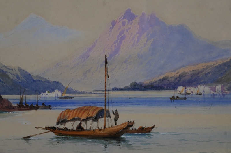 Edwin Saint-John (act. 1880-1920) - 'Italian lake scenes', 4, watercolours, signed, each approx 25cm - Image 4 of 26