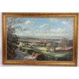 Max Hofler (British, 1892-1963) - 'Panoramic countryside landscape', oil on board, signed, inscribed