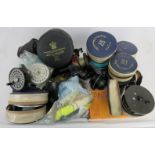 A collection of fishing reels and tackle. Including six hardy fly fishing reels. Condition report: