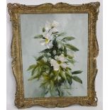 Elizabeth Bridge (1912-1996) - 'Still life flowers', oil on canvas, old Harrods Picture Department