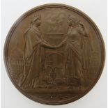 A large Victorian table medal commemorating Sultan Abdulaziz's Visit to London, 1867. Designed by