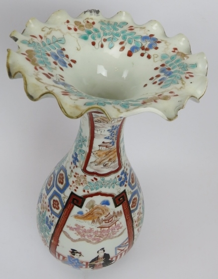 A group of Japanese ceramics. Comprising a blue and white dish, 32cm diameter, an Imari fluted dish, - Image 5 of 11