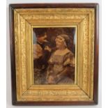 A late 19th century framed chrystoleum of a courting couple after Alfred Seifert. 35cm x 40cm.