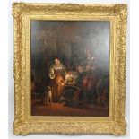 Arthur John Strutt (British, 1919-1888) - 'Candlelit Interior Scene', oil on canvas, signed and