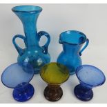 Five pieces of Art glass attributed to James Couper (Glasgow based glassworks well known for their