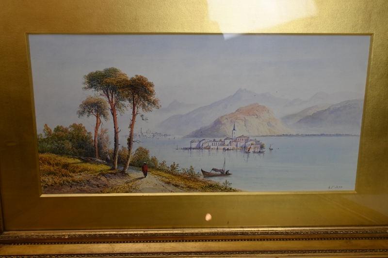 Edwin Saint-John (act. 1880-1920) - 'Italian lake scenes', 4, watercolours, signed, each approx 25cm - Image 6 of 26