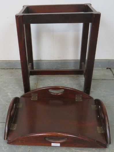 A vintage Georgian style mahogany butler’s tray on stand. H61cm W54cm D36cm (approx). Condition - Image 4 of 4