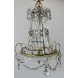 A pair of Georgian style prism glass chandeliers, early 20th century. (2 items) 16.1 in (41 cm)