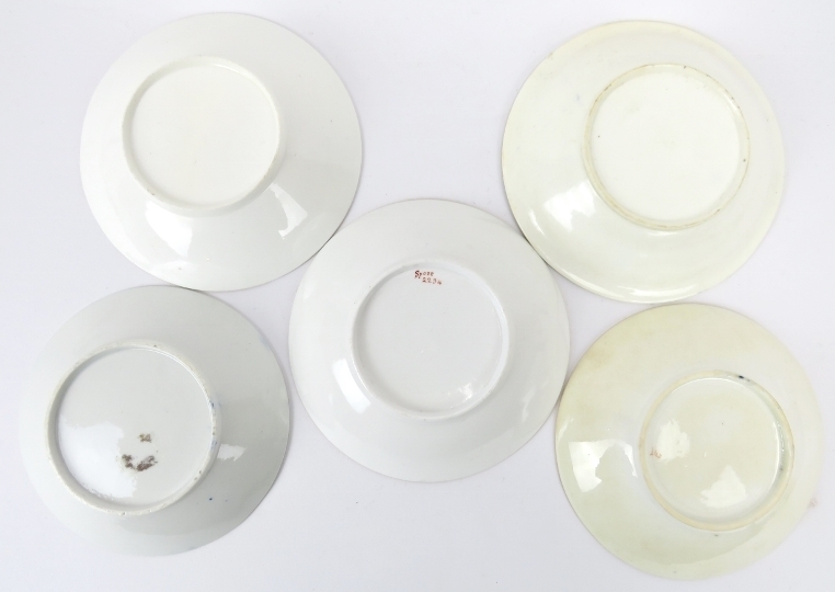 Five English porcelain teacups and saucers, early/mid 19th century. Spode examples included. Each - Image 4 of 6