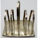 A modern silver toast rack, fully hallmarked for 1971, makers JP, approx weight 2.8 troy oz/89