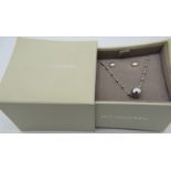 A 'Hot Diamonds' diamond set suite of silver necklace & pair of stud earrings, in branded Hot