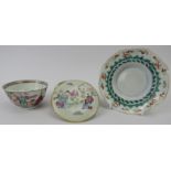 Three Chinese porcelain items, 18th century and later. Comprising a cup, 18th century, a box and
