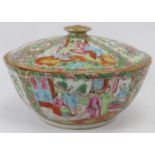 A large Chinese Export Famille Rose medallion soup tureen and cover, 19th century. 10.3 in (26.2 cm)