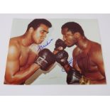 Sporting memorabilia: A signed colour photograph of Muhammad Ali & Joe Frazier. Both boxers