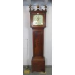 An 18th century mahogany 30 hour longcase clock by Bassett of Wadhurst, the hood with painted wooden