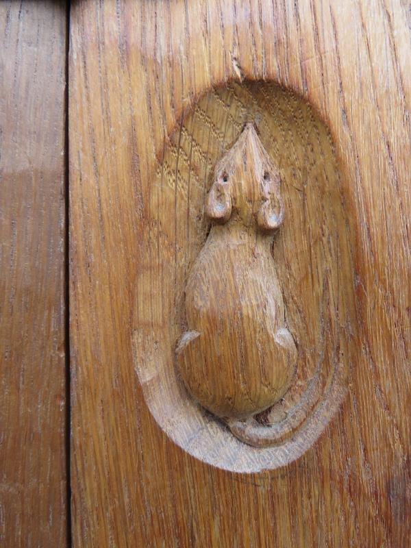 An early Mouseman burr oak panelled double wardrobe from the Kilburn workshops of Robert Thompson, - Image 5 of 6