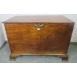 A large Georgian mahogany blanket trunk of excellent colour, with fancy brass escutcheon and brass