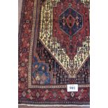 North West Persian Senneh rug. In very good condition, central motif, blue, terracotta and cream