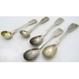 A set of three Victorian Irish silver egg spoons, Dublin 1858, makers John Smyth, also marked