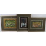 Three Indian watercolours, 20th century. Framed and glazed. (3 items) 24 cm x 30 cm, 28 cm x 20
