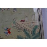 (20th century) Chinese school 'children at play', original painting on silk panel. Signed. 90cm x