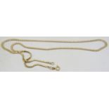 A 9ct yellow gold flat link necklace. Approx 22"/56cm long, approx weight 12 grams. Condition