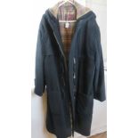 A Mulberry navy blue wool duffle coat, size L with original Mulberry lining. Provenance: Part of a