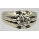 A Millennium 18ct white gold single stone diamond ring, diamond, with inclusions, approx 1ct, size