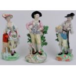 A group of three Derby porcelain figurines, 18th/19th century. (3 items) 7.3 in (18.5 cm) tallest