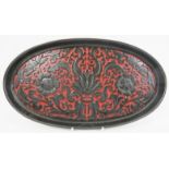 A Chinese black and cinnabar lacquer tray. 12 in (30.5 cm) diameter. Condition report: Good