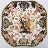 A Victorian Derby Imari dish, 19th century. With factory marks beneath (1877 - 1889) and a retailers