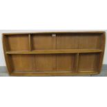 A mid-century blond elm wall hanging Windsor plate rack by Ercol, of two shelves. Condition