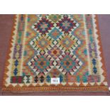 A fine Anatolian Turkish Kilim rug, vibrant colours and in good condition. 193 x 120.