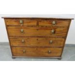 A Regency Period mahogany chest of two short over four long graduated cock-beaded oak-lined