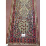 A good North West Persian Senneh Kilim runner, 7 central panels on a patterned ground and in good