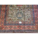 A fine quality Persian Mahal carpet, 3 central motifs surrounded by stylised animal and abstracts.