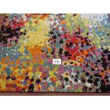 A late 20th/21st century contemporary rug, very colourful design, label verso, design in USA by Well