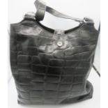 A Mulberry large black handbag with original Mulberry plaid lining, 039356. Provenance: Part of a