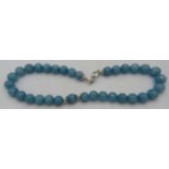 Brazilian aquamarine 18" necklace, 11mm round faceted beads of ever size and good aqua blue
