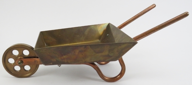 A collection of brass and copper miniature and mechanical music objects. Comprising a brass - Image 6 of 7