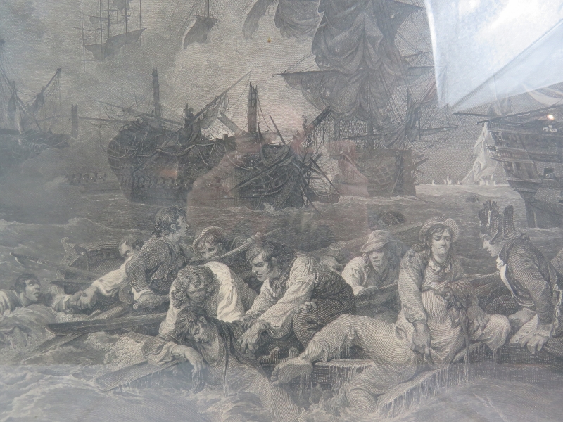 'The Battle of the Nile'- A 19th century engraving by J. Fittler after Loutherbourg, 53cm x 77cm, - Image 3 of 9