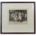 Roland Batchelor (1889-1990) - 'Coffee Shop', pencil signed limited edition etching, numbered 9/