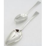 A pair of Georgian silver table spoons, London 1807, Peter & William Bateman, monogrammed 'C'.