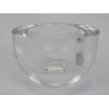An Italian Gucci clear glass vase, 20th century. Of semi-spherical form. 4.3 in (10.9 cm)