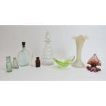 A group of British and European glass items, 19th/20th century. Comprising a ‘Coquille’ bowl by