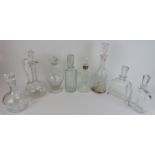 A group of British and European Continental glass decanters. (8 items) 14.1 in (34.8 cm) tallest