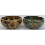 Two Royal Doulton autumn leaves pattern bowls. Impressed factory marks beneath. (2 items) 8.5 in (