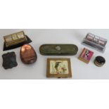 An antique and vintage collection of items. Comprising Gwenda kingfisher combined cigarette case and
