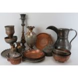 A group of Middle Eastern metal ware items, 19th century or earlier. Various Syrian items