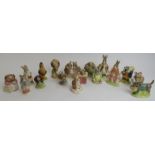 A large collection of Royal Albert Beatrix Potter ceramic figurines. (18 items). Condition report: